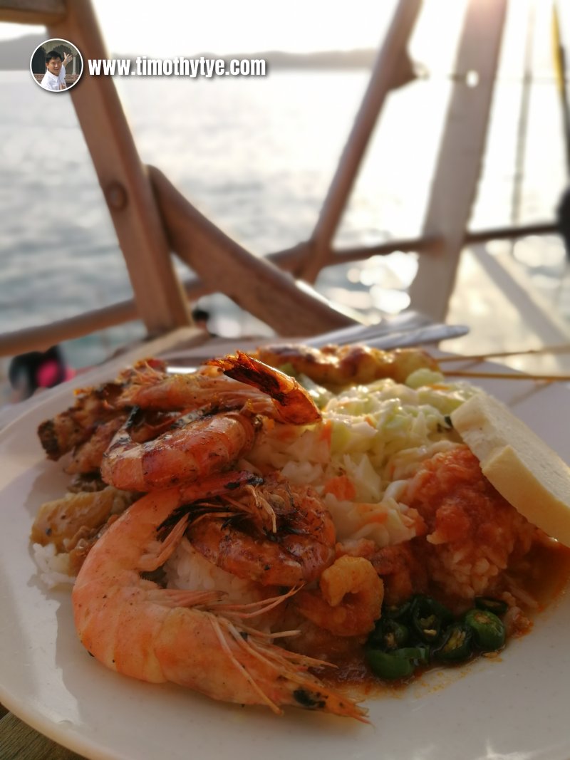 Dinner while enjoying the sunset cruise