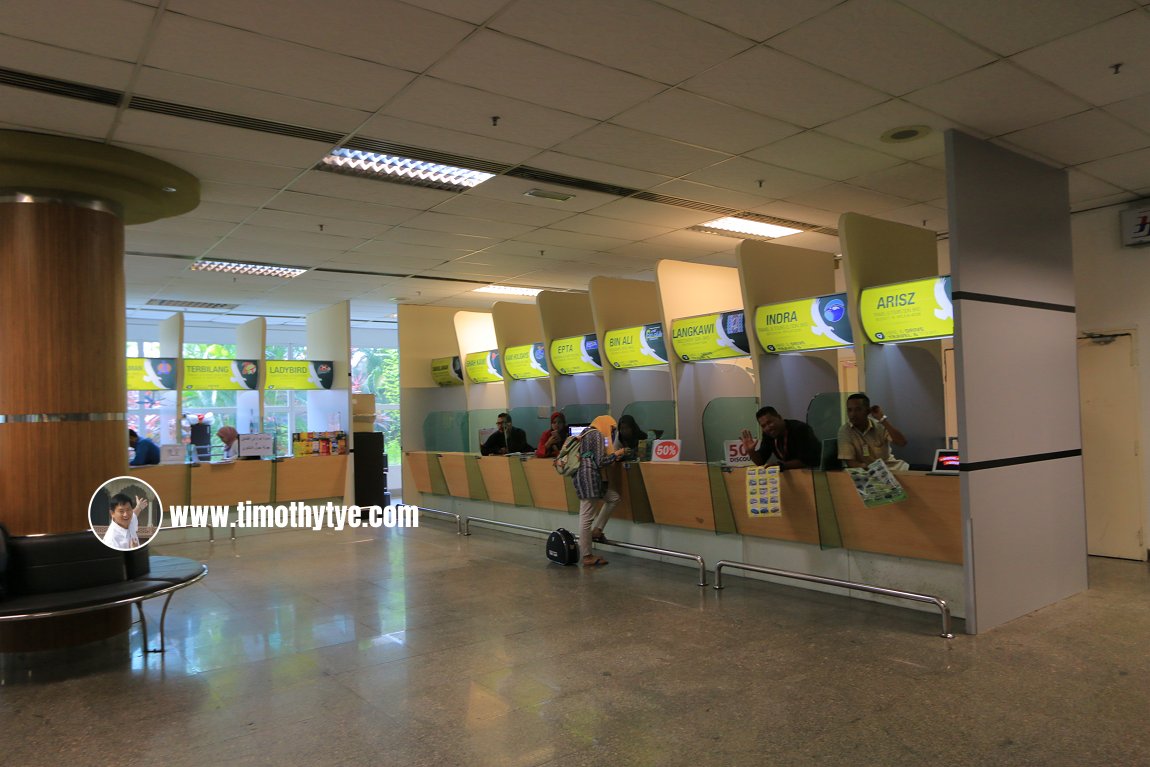 Car rental kiosks at Langkawi International Airport