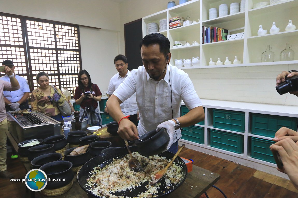 Chef Sau preparing the Sisig Paella