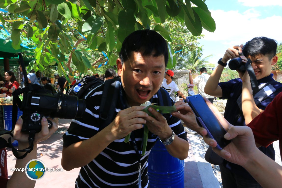 Timothy Tye eating Balut in the Philippines