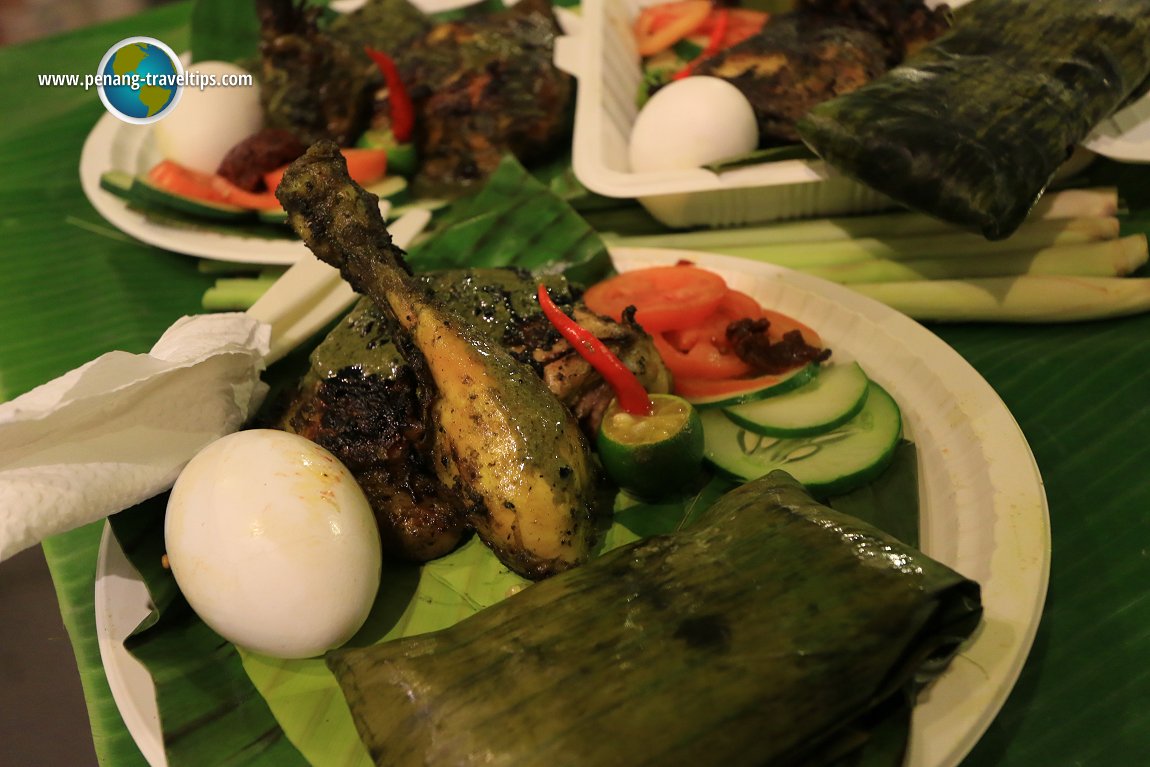 Junay with Boiled Egg and Grilled Chicken with Black Grated Coconut