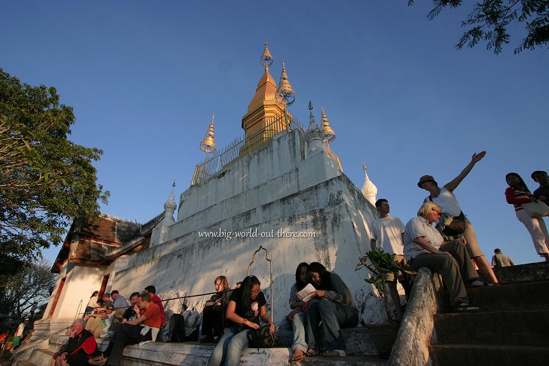 Tourists awaiting the sunset on Mount Phousi, Luang Prabang