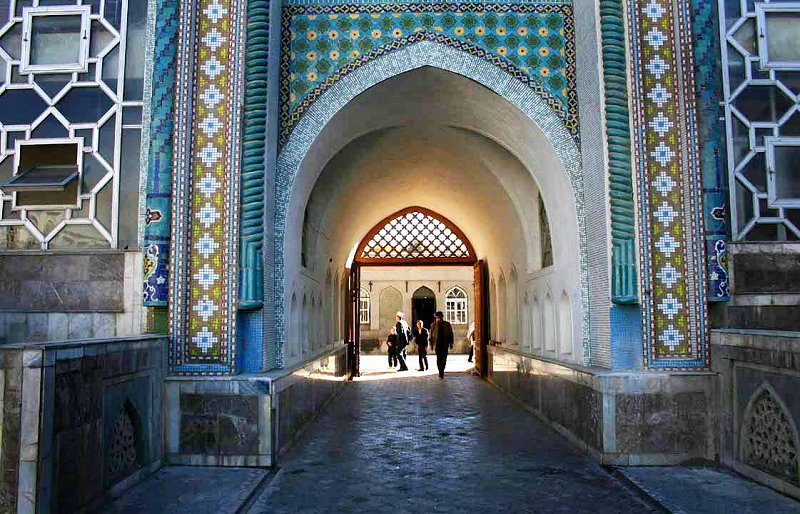Entrance to a mosque in Dushanbe, Tajikistan