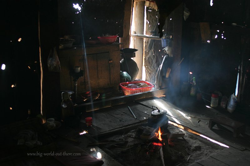 The inside of a kitchen in rural Laos