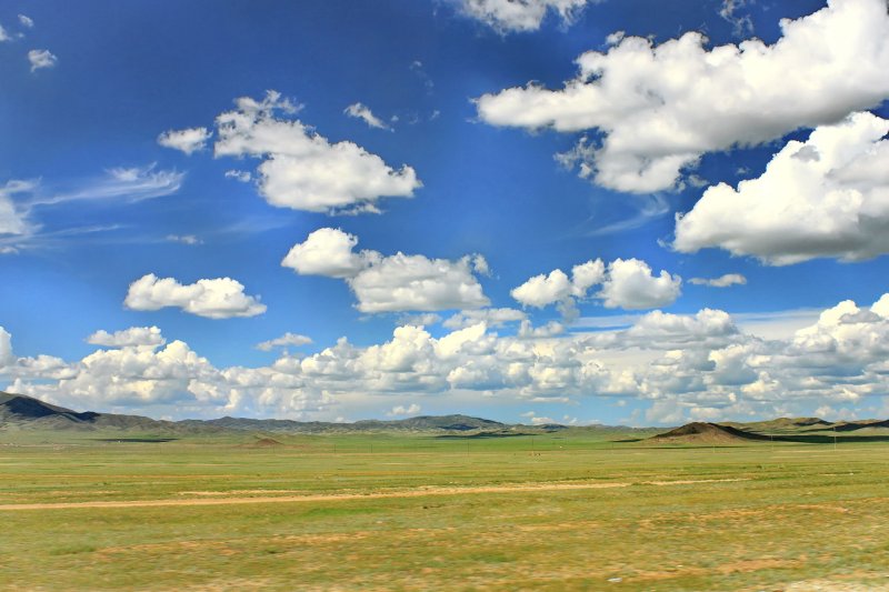 Landscape in Mongolia between Kharkhorin and Ulan Bator
