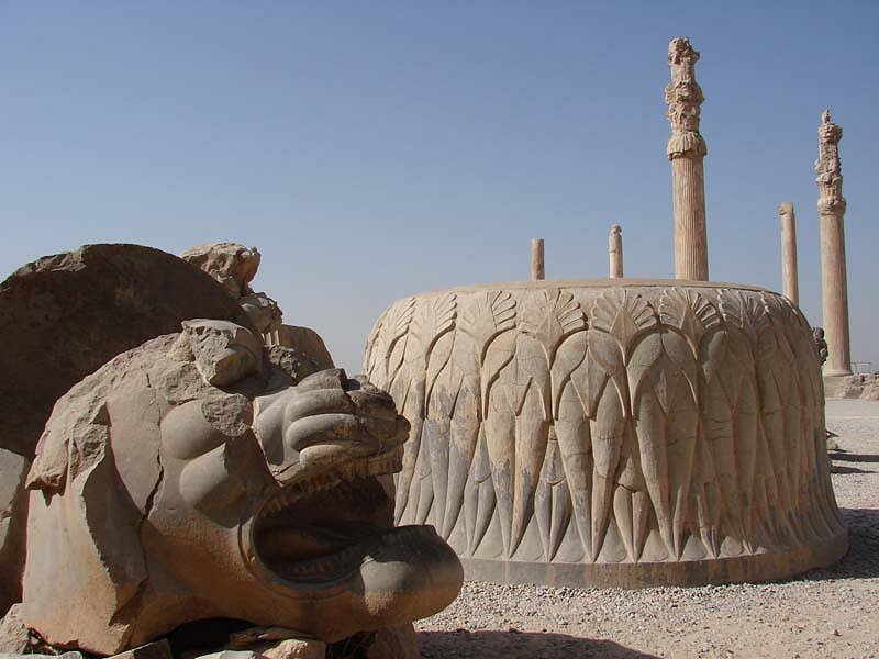 Lion sculpture at Persepolis, Iran