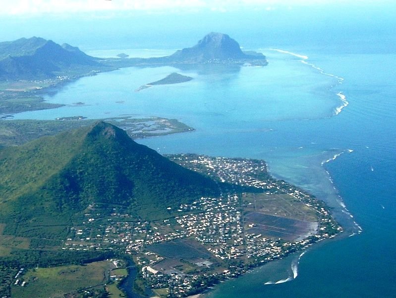 Aerial view of Mauritius