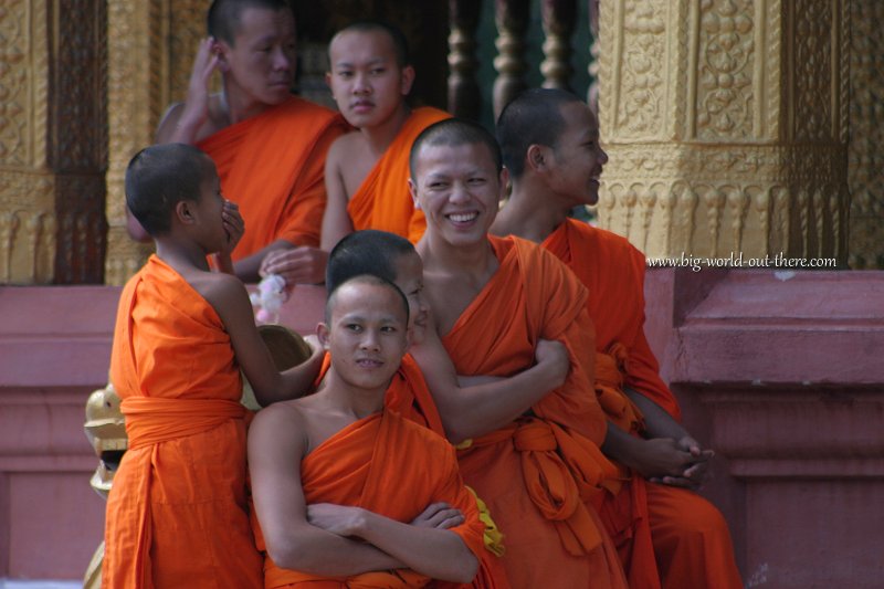 Monks and novices in Luang Prabang