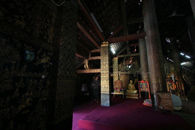Ornate interior of Wat Xieng Thong, Luang Prabang