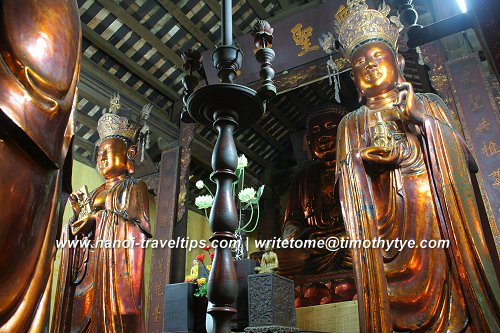 Pair of statues inside Chua Ba Da