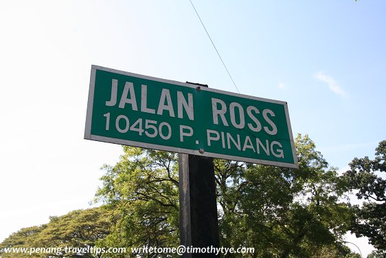 Ross Road signboard