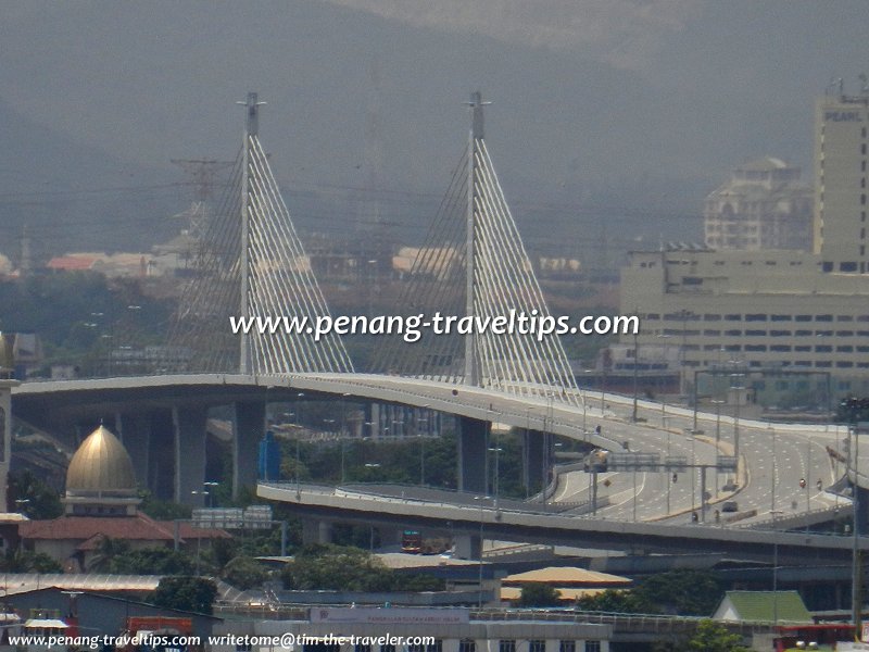 The Sungai Prai Bridge, as seen from Penang Island