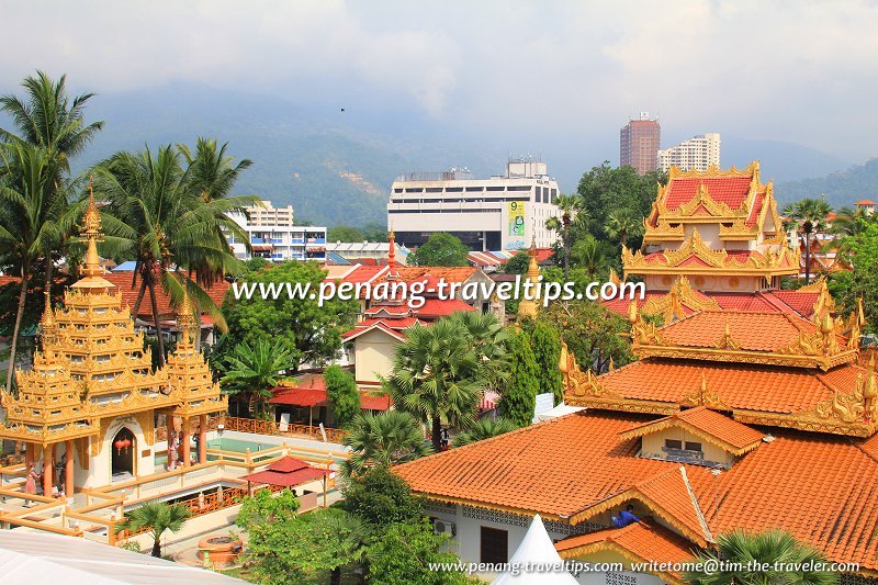 Grounds of the Dhammikarama Burmese Temple, as seen from the Golden Pagoda Grounds of the Dhammikarama Burmese Temple, as seen from the Golden Pagoda