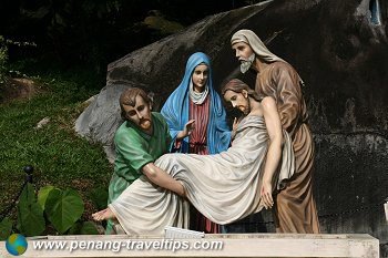 One of the stations along the Way of the Cross