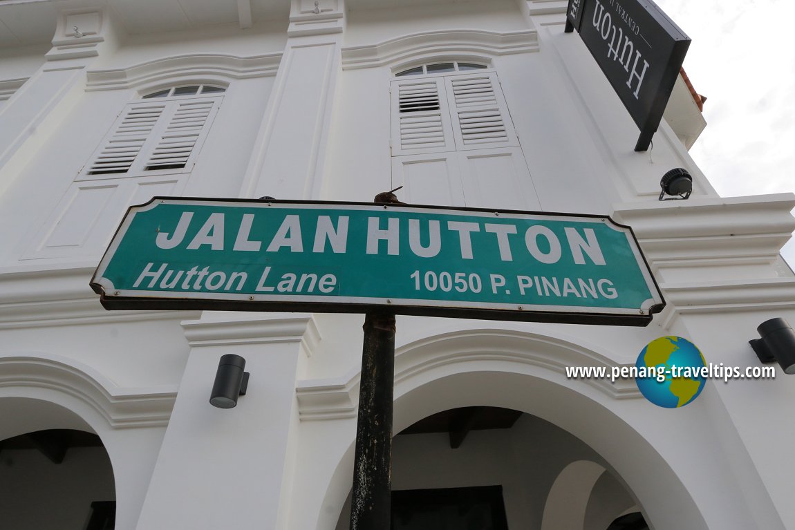 Jalan Hutton road sign