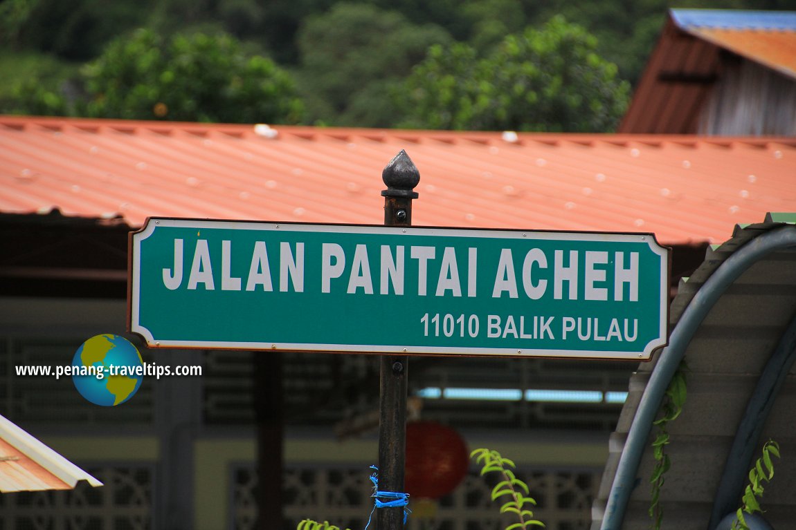 Jalan Pantai Acheh road sign