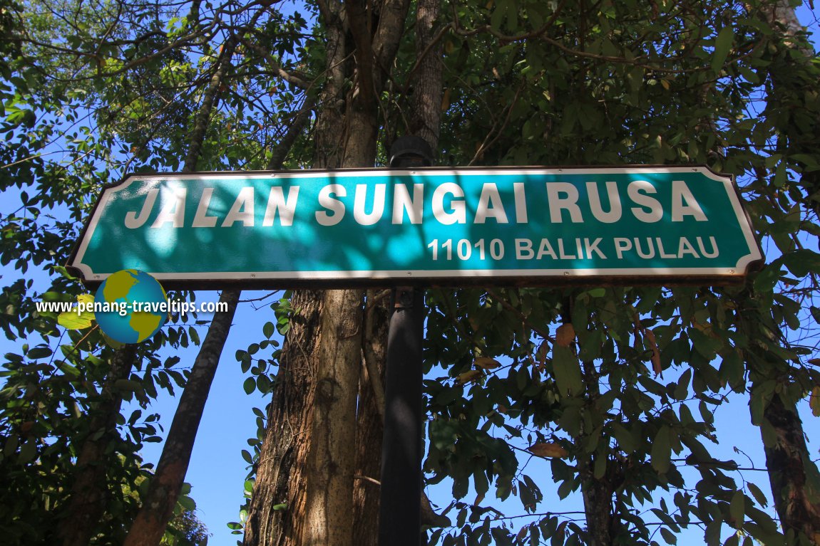Jalan Sungai Rusa road sign