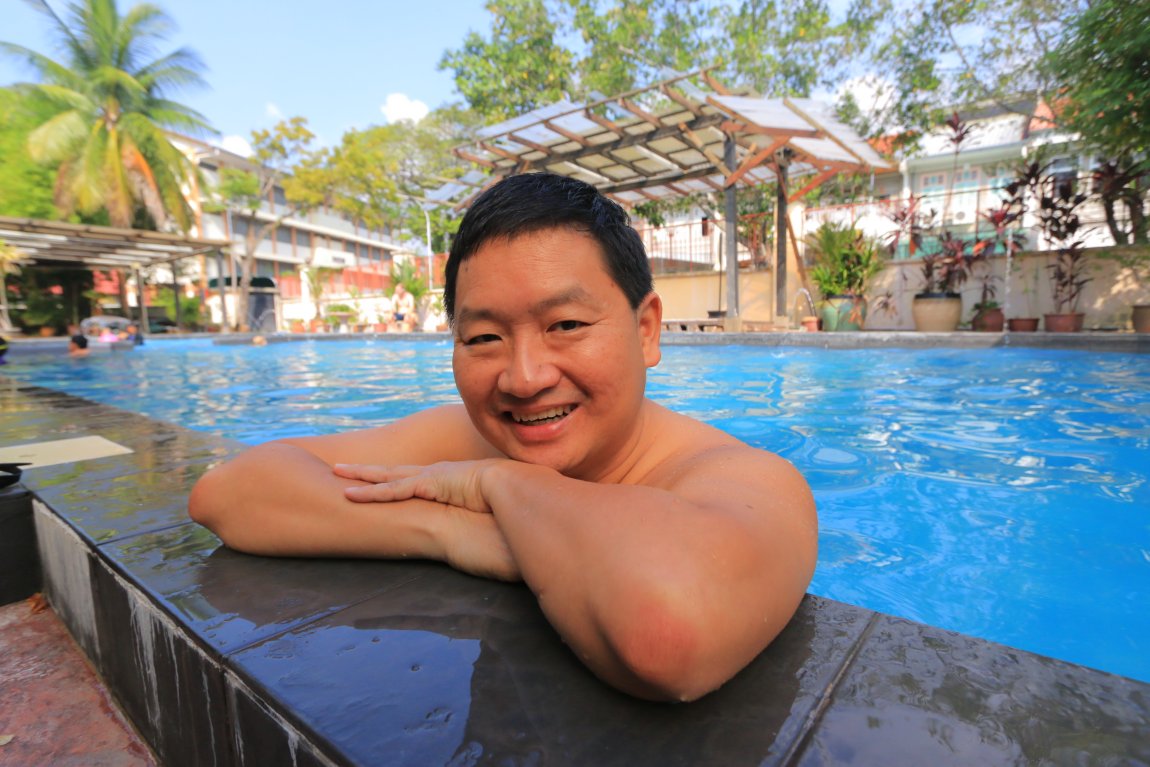 Enjoying 1926 Heritage Hotel's swimming pool