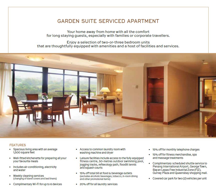 Garden Suite Serviced Apartment, Hotel Equatorial Penang