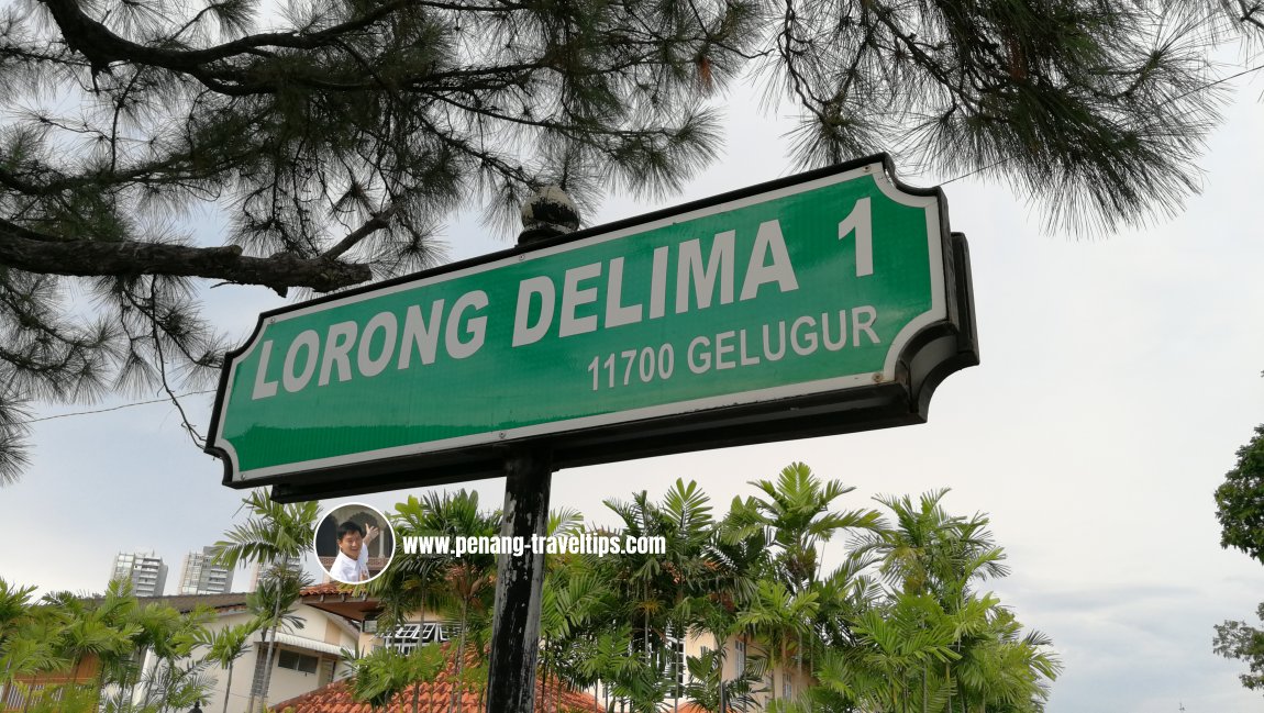 Lorong Delima 1 roadsign