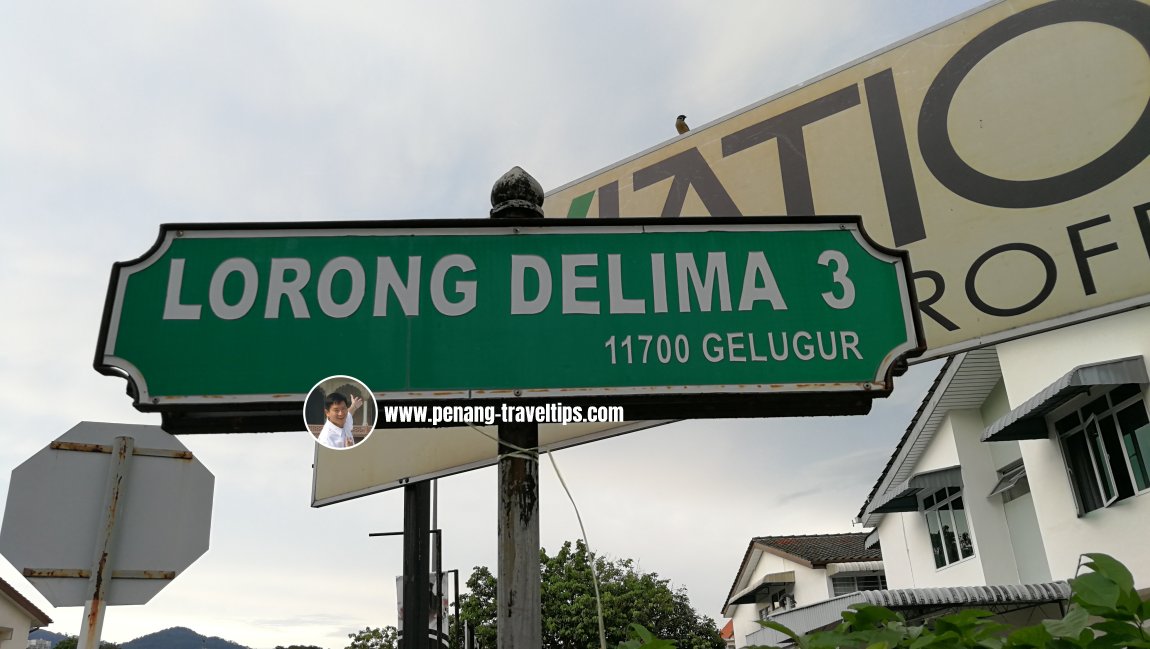 Lorong Delima 3 roadsign