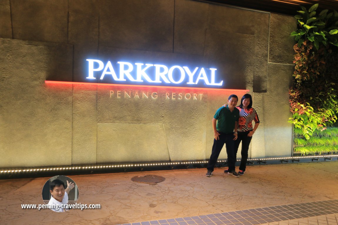 At the front signage of PARKROYAL Penang Resort