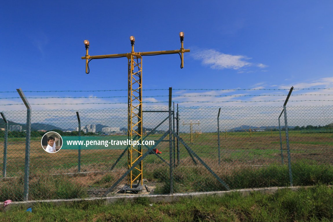 Aircraft guiding lights of the Penang International Airport, at Permatang Damar Laut