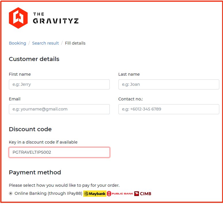 Add in the discount code PGTRAVELTIPS002