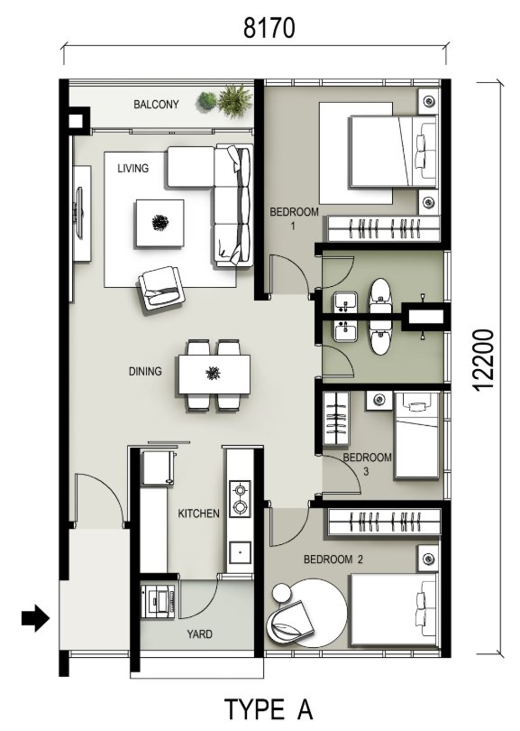 3 Residence floor plan