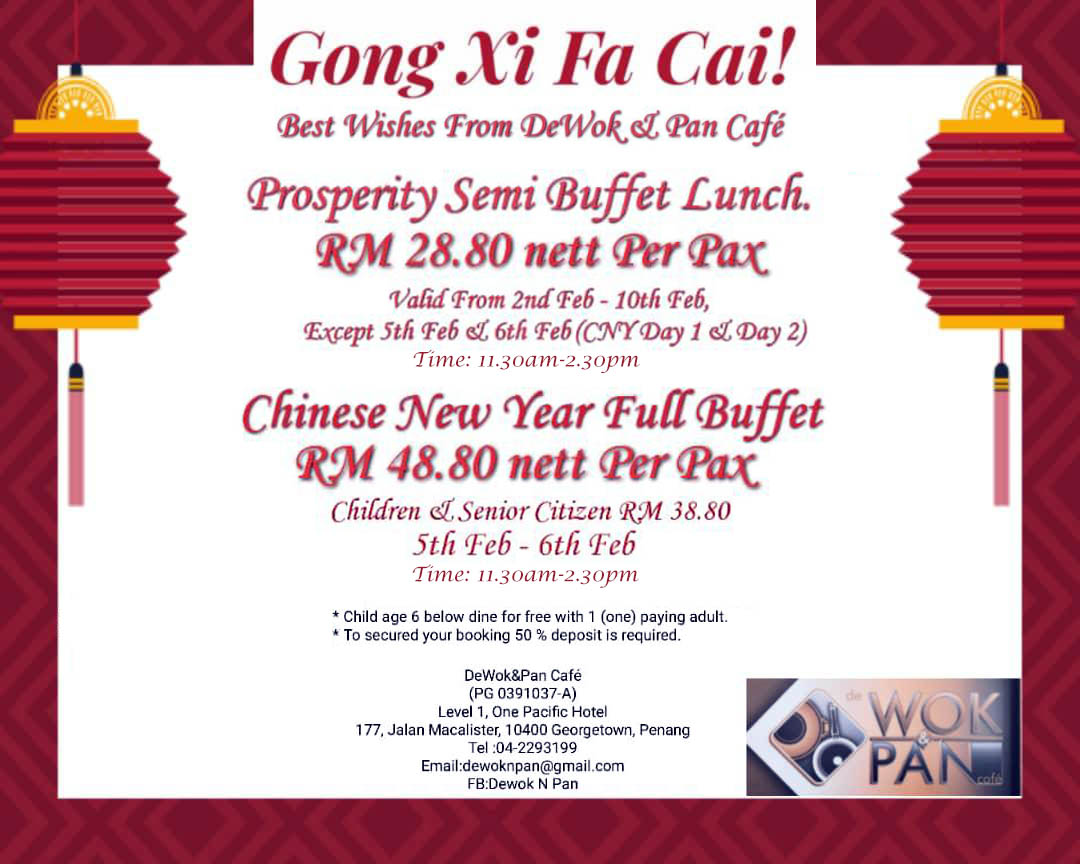 De Wok & Pan Cafe's 2019 Chinese New Year Options