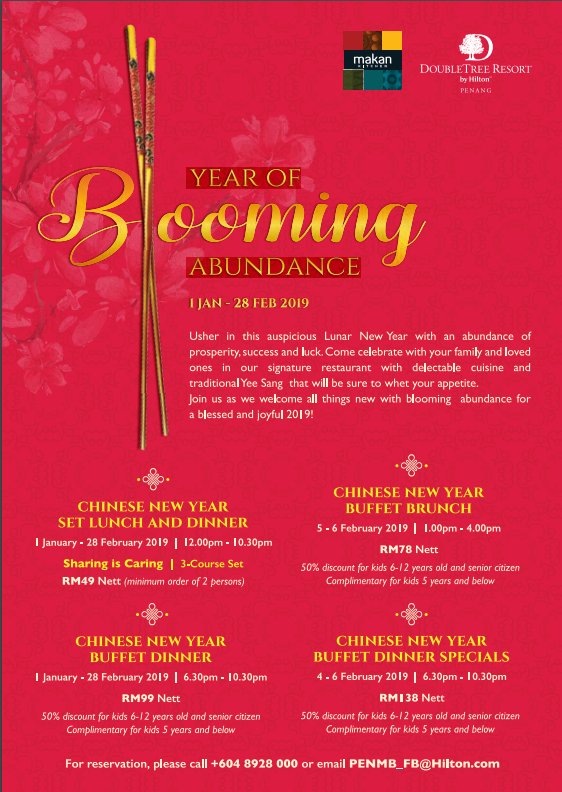 Chinese New Year buffet dinner at DoubleTree Resort by Hilton Penang