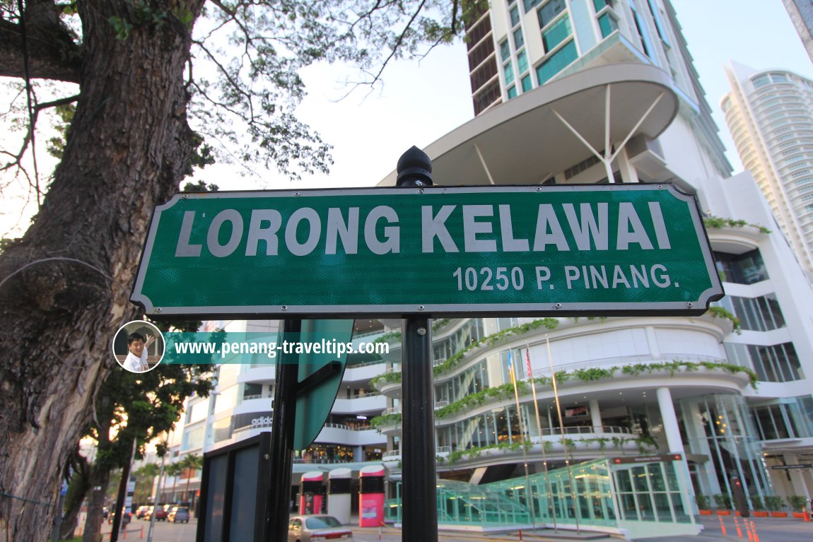 Lorong Kelawei road sign