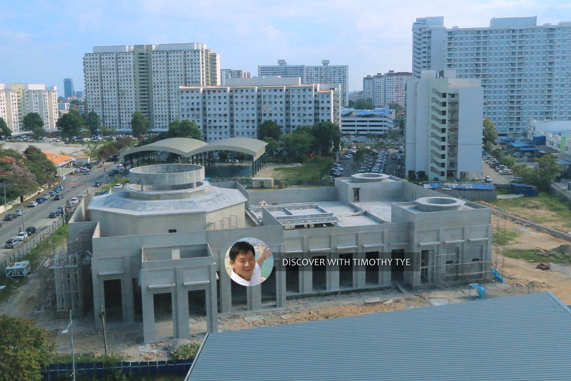 Masjid Albukhary ketika pembinaan