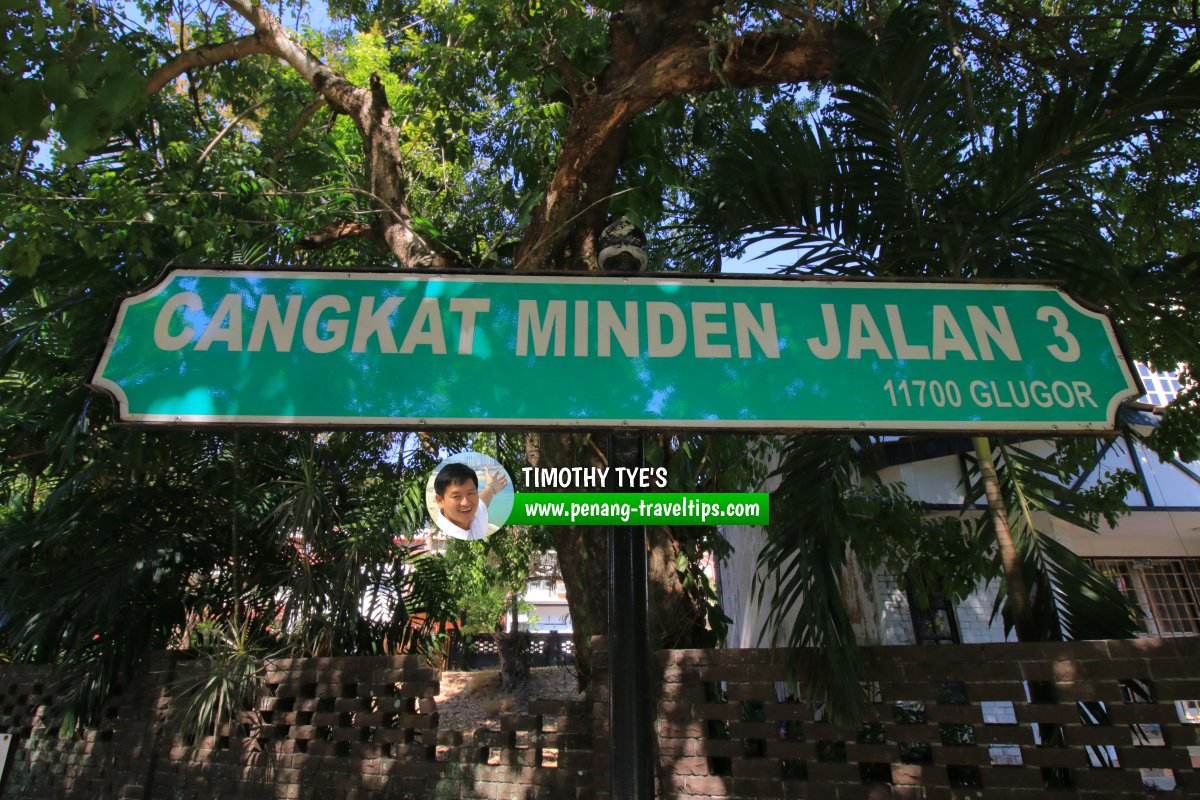 Cangkat Minden Jalan 3 roadsign