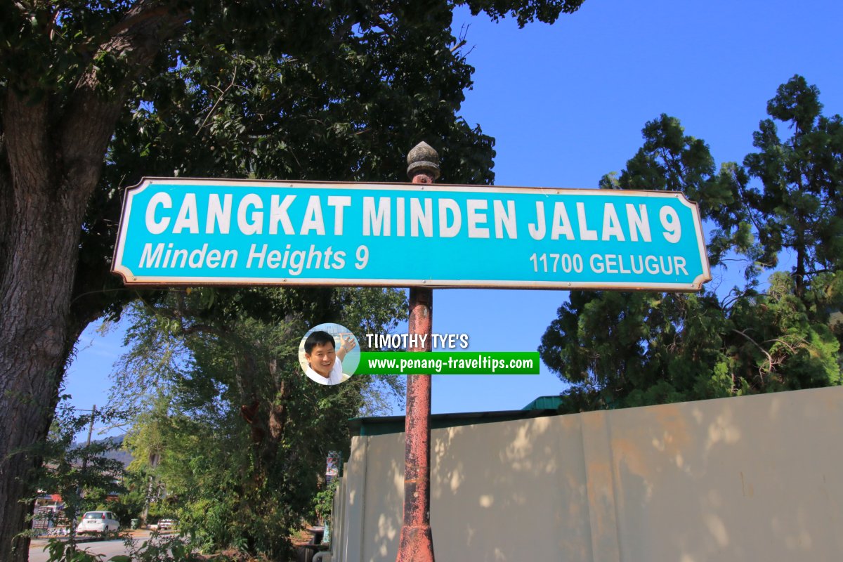 Cangkat Minden Jalan 9 roadsign