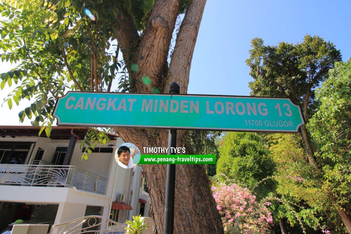 Cangkat Minden Lorong 13 roadsign