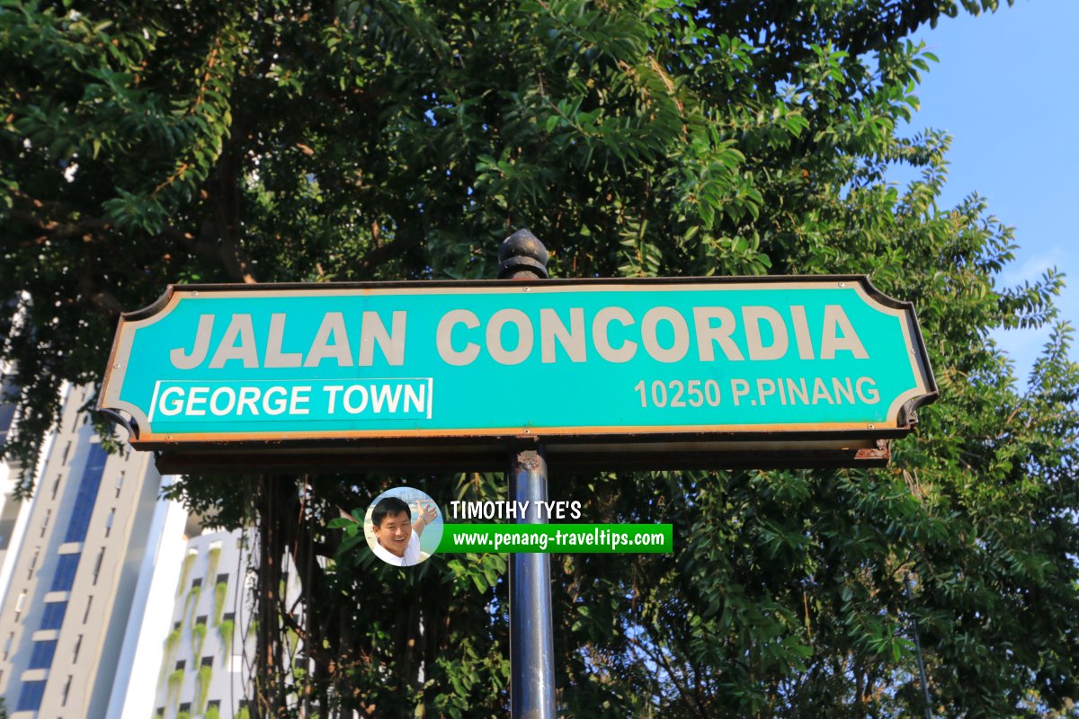 Jalan Concordia roadsign