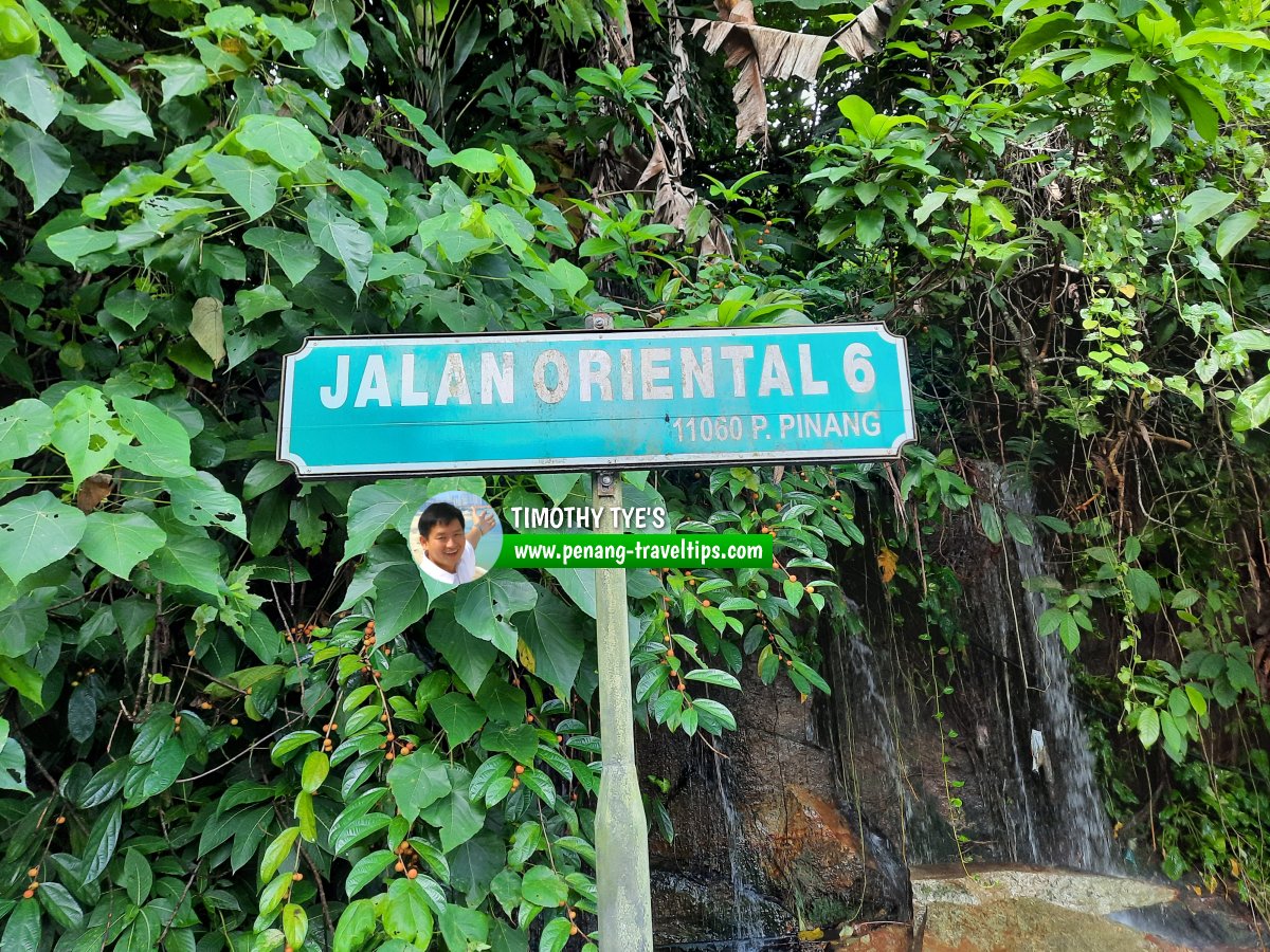 Jalan Oriental 6 roadsign