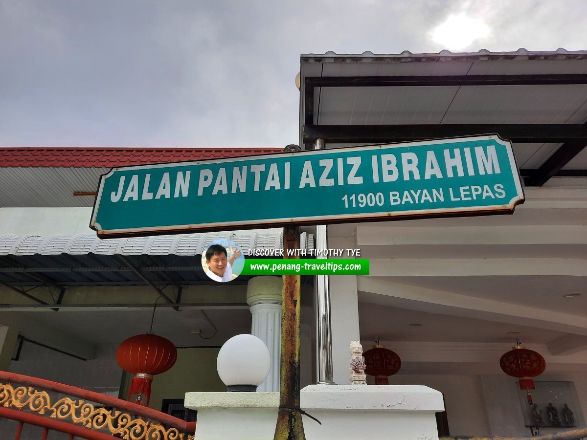 Jalan Pantai Aziz Ibrahim roadsign