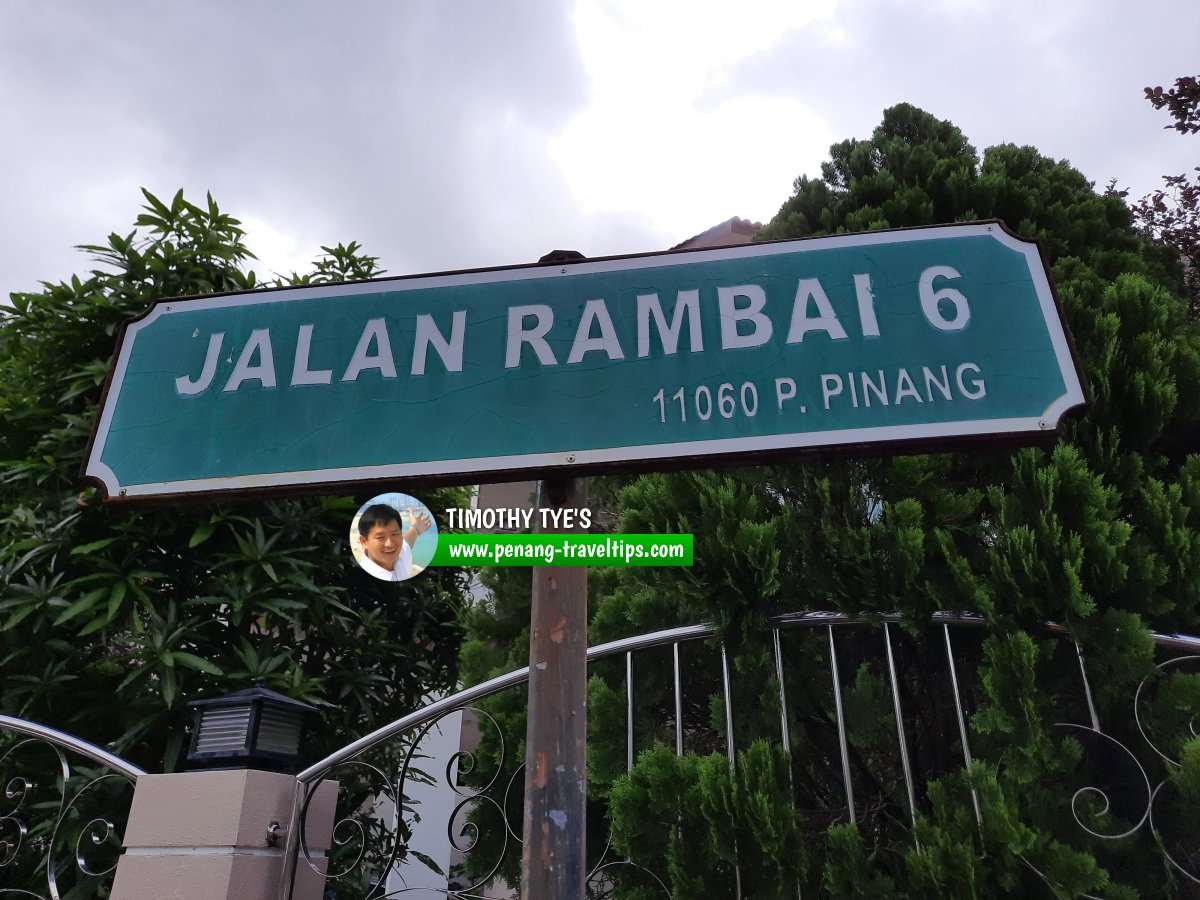 Jalan Rambai 6 roadsign