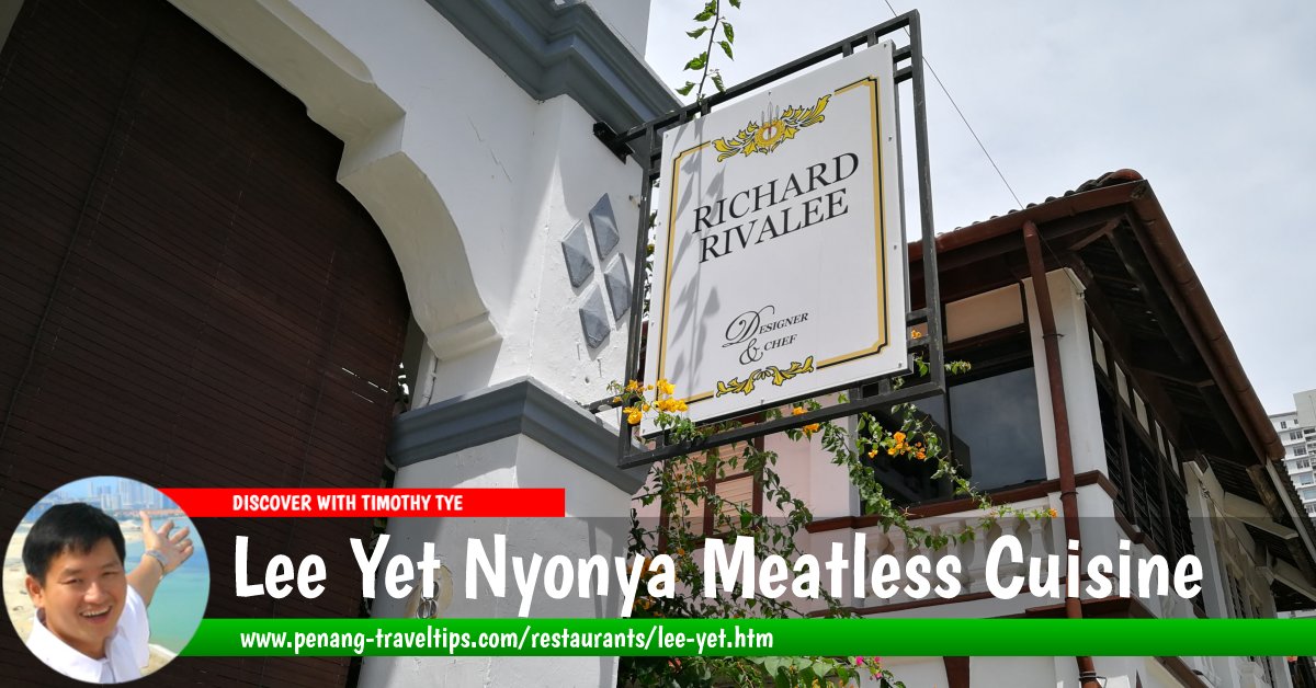 Lee Yet Nyonya Meatless Cuisines