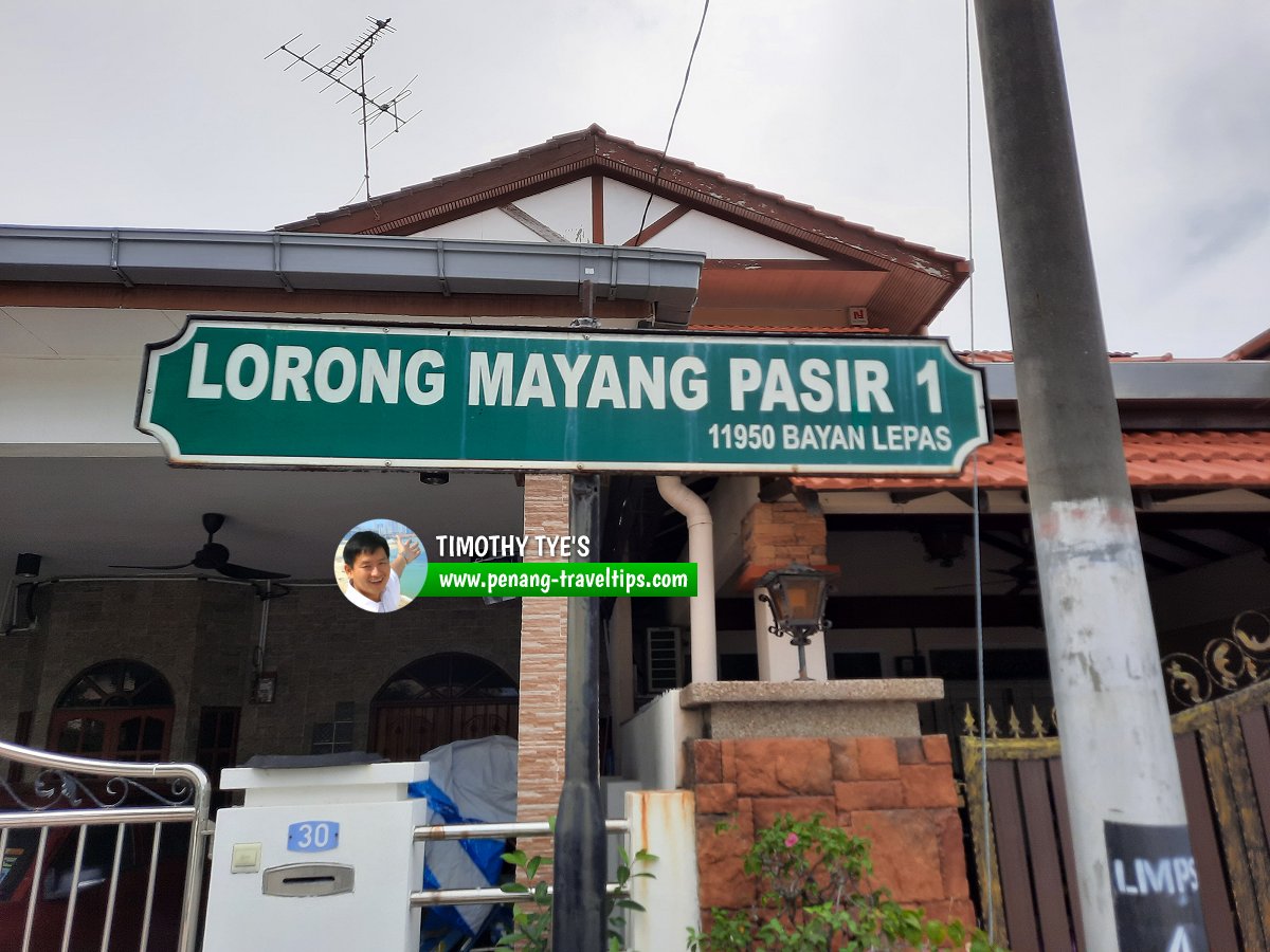 Lorong Mayang Pasir 1 roadsign