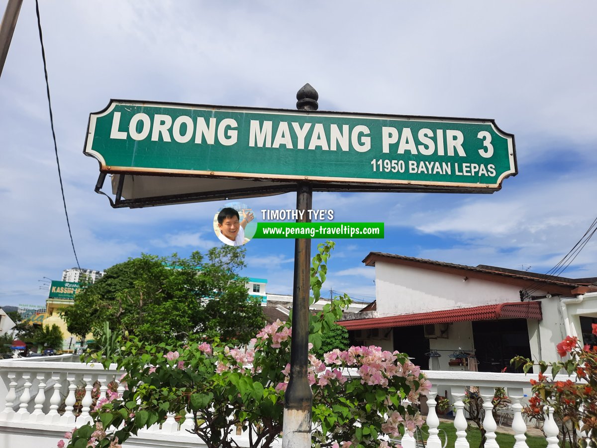 Lorong Mayang Pasir 3 roadsign