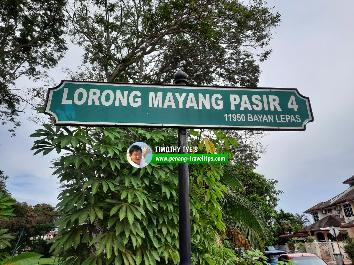 Lorong Mayang Pasir 4 roadsign
