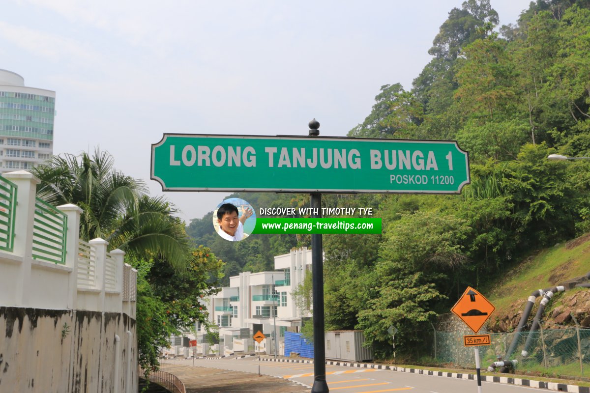 Lorong Tanjung Bunga 1 roadsign