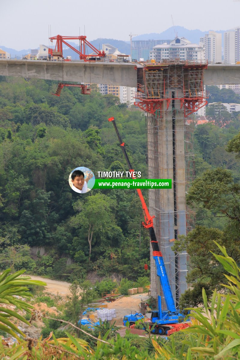 One of the piers of the Jalan Bukit Kukus viaduct