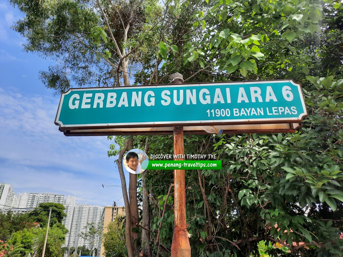 Gerbang Sungai Ara 6 roadsign