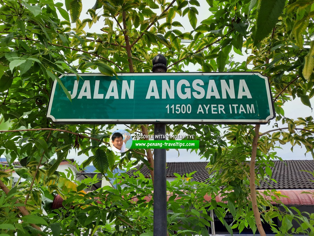 Jalan Angsana roadsign