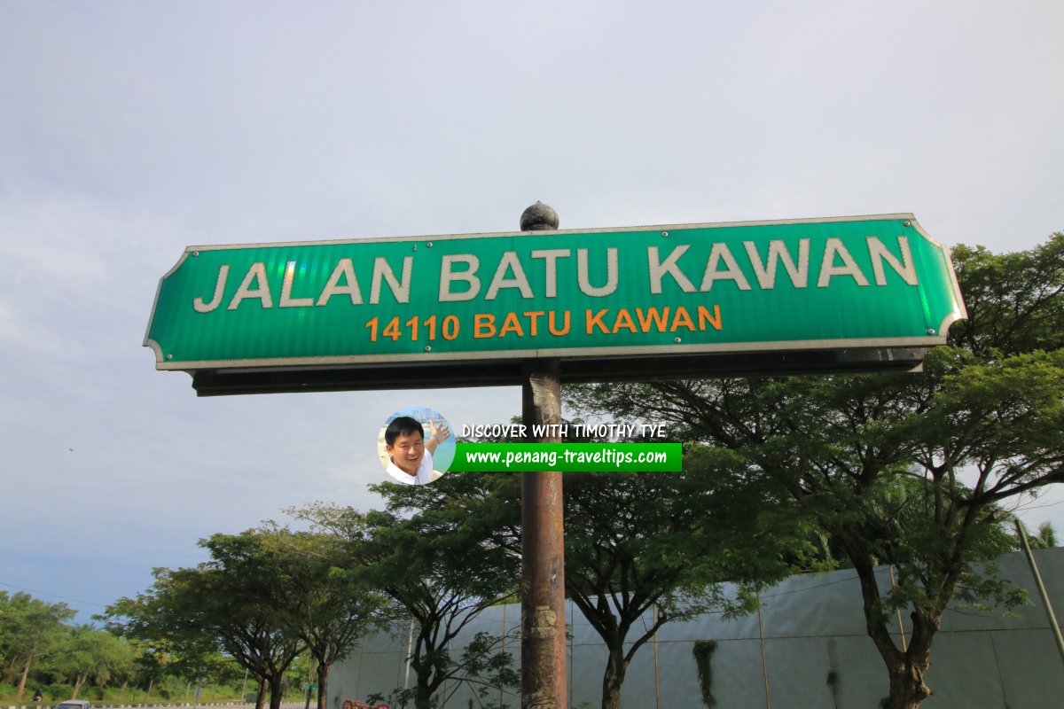 Jalan Batu Kawan roadsign