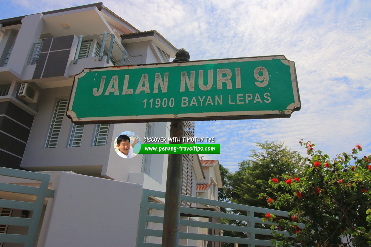 Jalan Nuri 9 roadsign